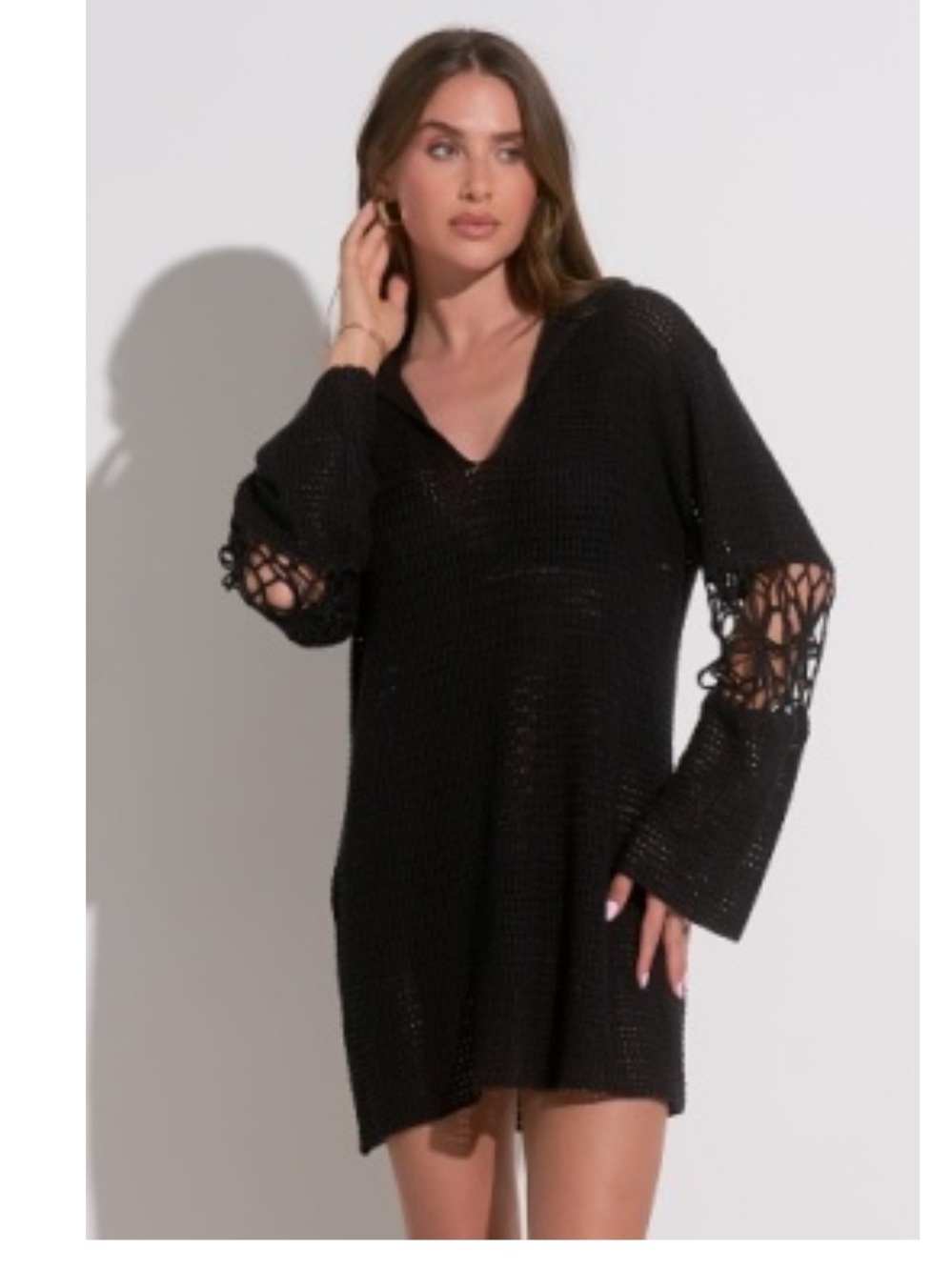 Elan Black Knit Coverup